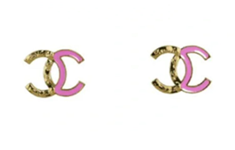 CHANEL Stud Earrings Women's Pink