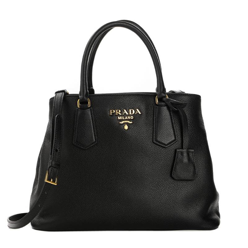 PRADA Cow Leather Tote Bag, Shopping Bag, Handbag Women's Black
