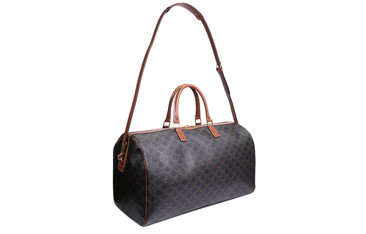 CELINE Cow Leather Handbag Shoulder Bag Travel Bag Regular Women's Tan