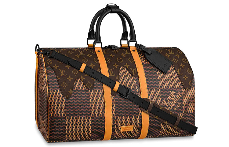 LOUIS VUITTON X Nigo Keepall Bandouliere Damier Ebene Giant 50 Brown