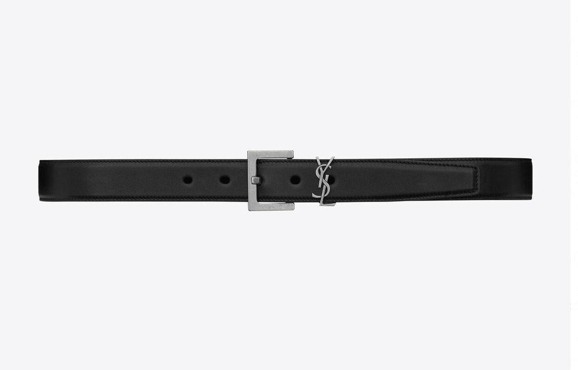 SAINT LAURENT Cassandre Square Buckle Belt