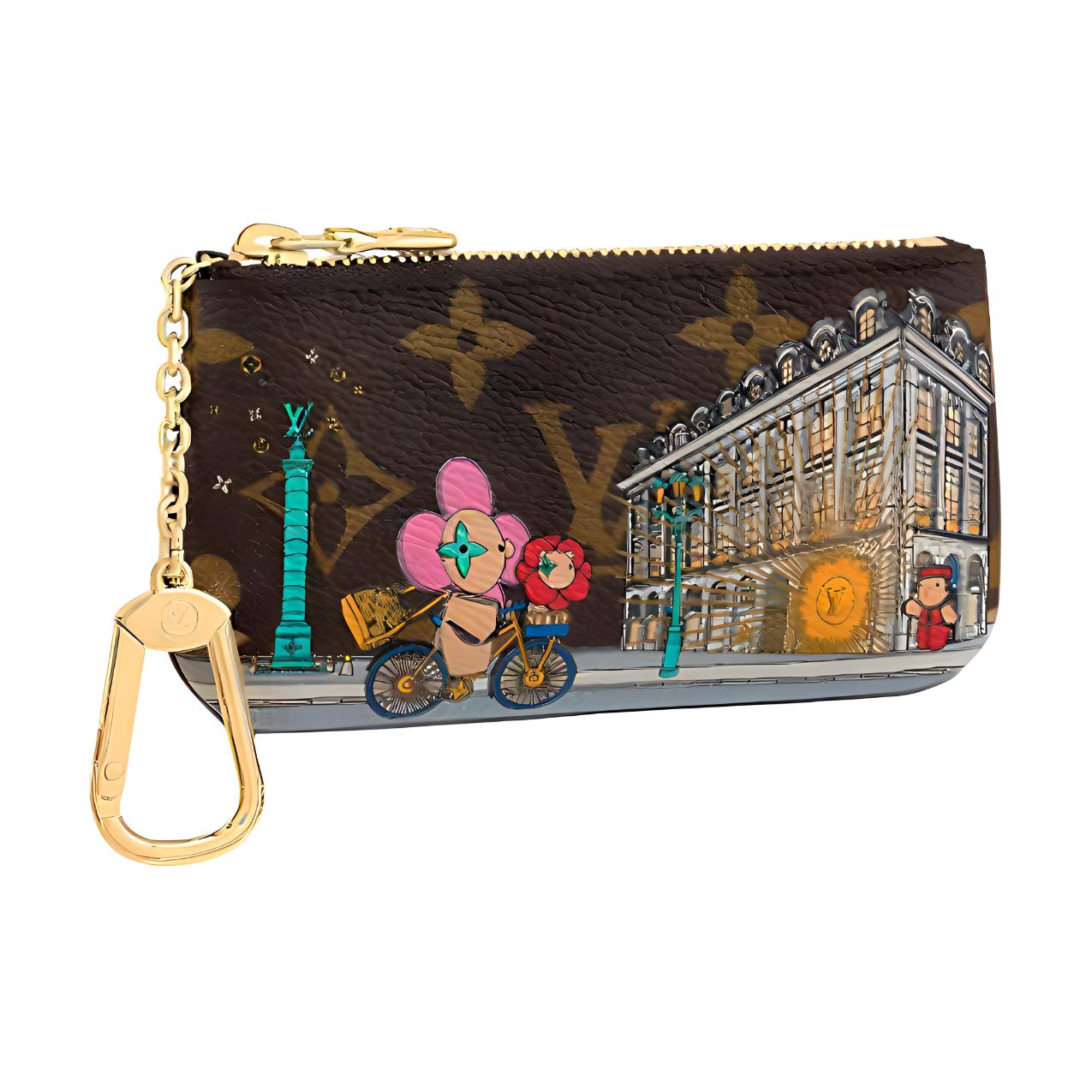 LOUIS VUITTON Key Pouch Vivienne Holiday Monogram Canvas/Pink