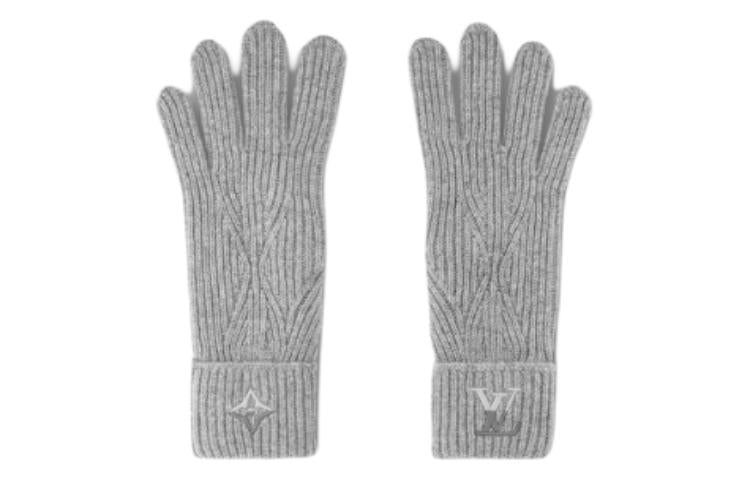 LOUIS VUITTON Knit Gloves Men's Gray