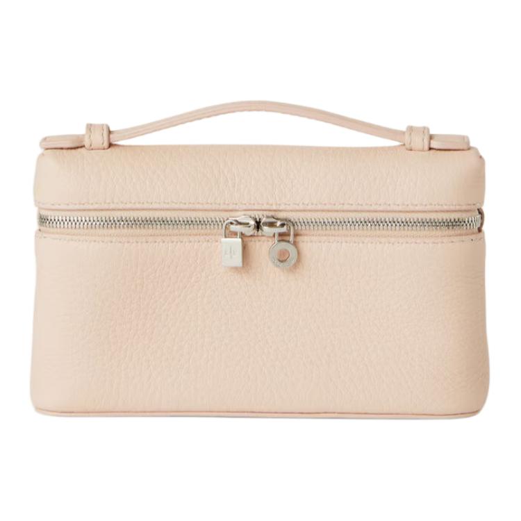 Loro Piana ExtraPocket Stamped Calfskin Clutch Mini Women's Light Beige