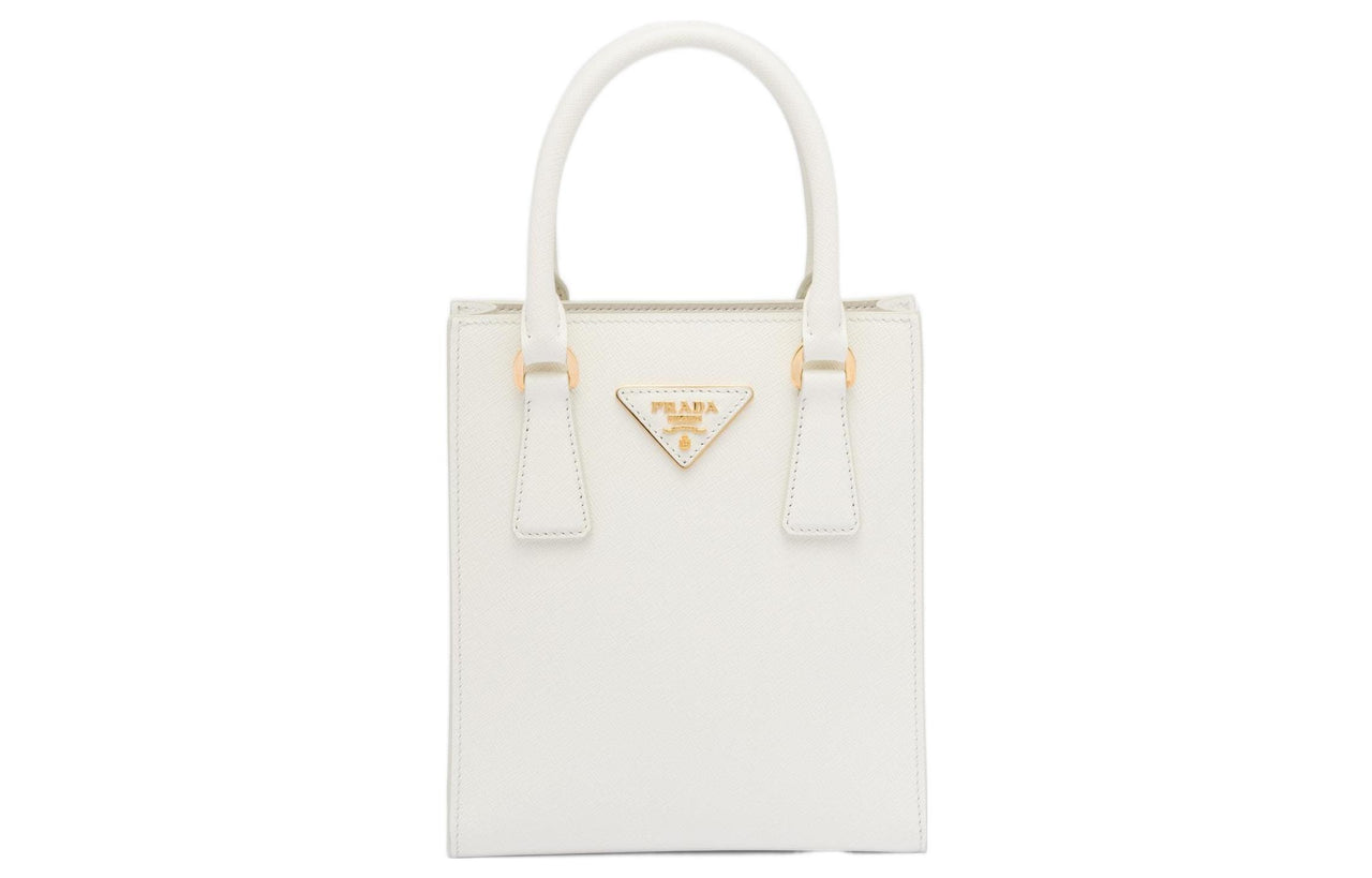 PRADA Saffiano Leather Shoulder Bag, Crossbody Bag, Handbag Women's White