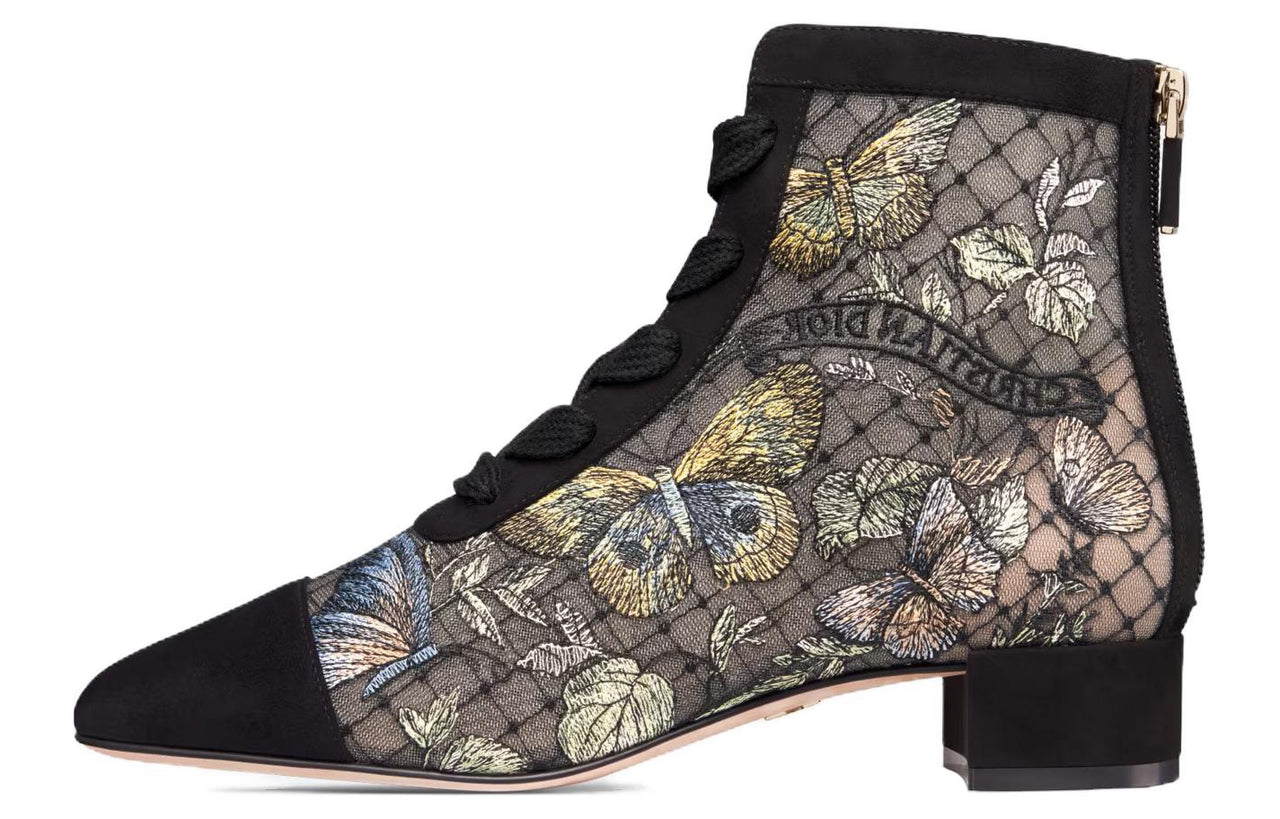 DIOR Naughtily D Ankle Boots 3cm Women's Black Gray