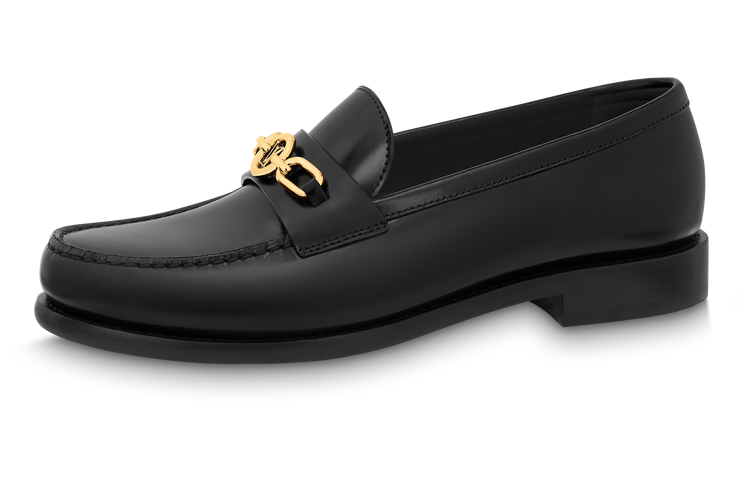 LOUIS VUITTON Chess Nautical Collection Loafers Casual Shoes Women's Black