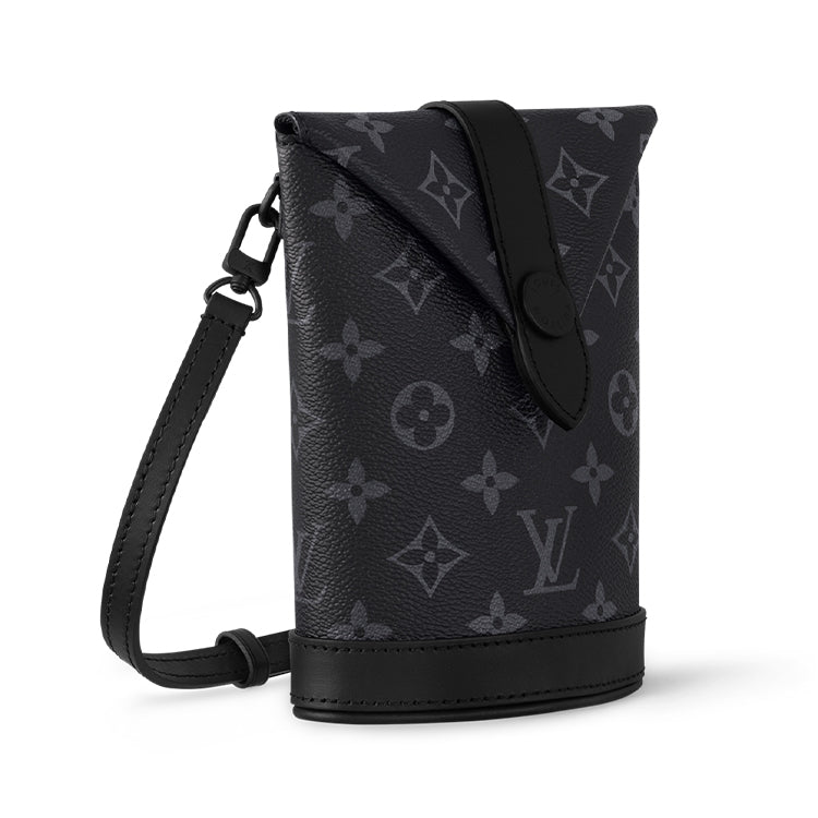 LOUIS VUITTON Coated Canvas Canvas Bag Crossbody Bag Shoulder Bag Men's Black