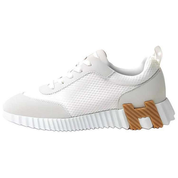HERMES Bouncing Low-Top Casual Shoes Women's White