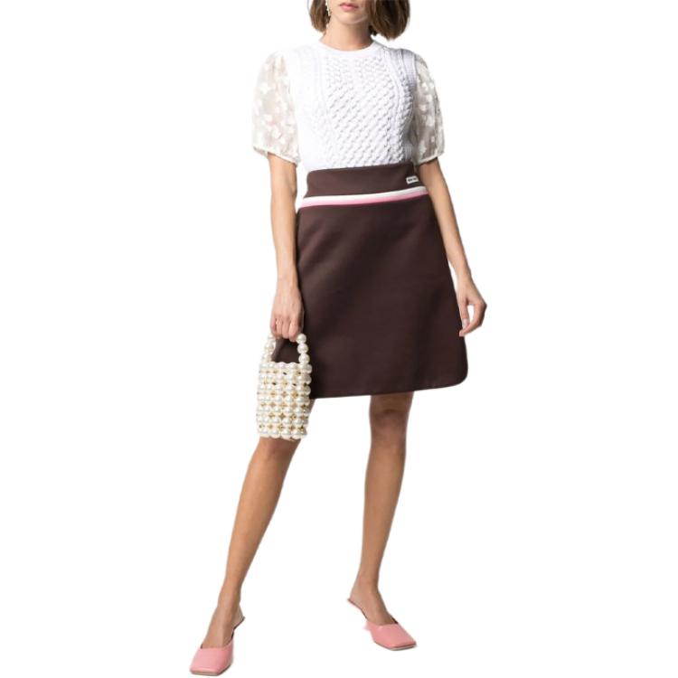 MIU MIU Casual Short Skirts Women's Coffee