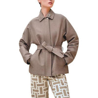 HERMES Coats Women's Elephant Gray