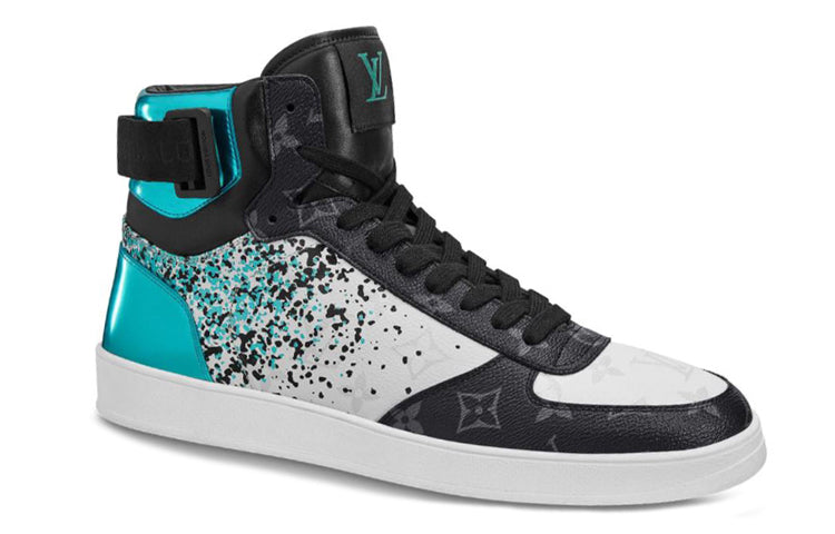 LOUIS VUITTON Rivoli Ankle Sneakers 'Metallic Blue with Black Monogram' 1A5YKP