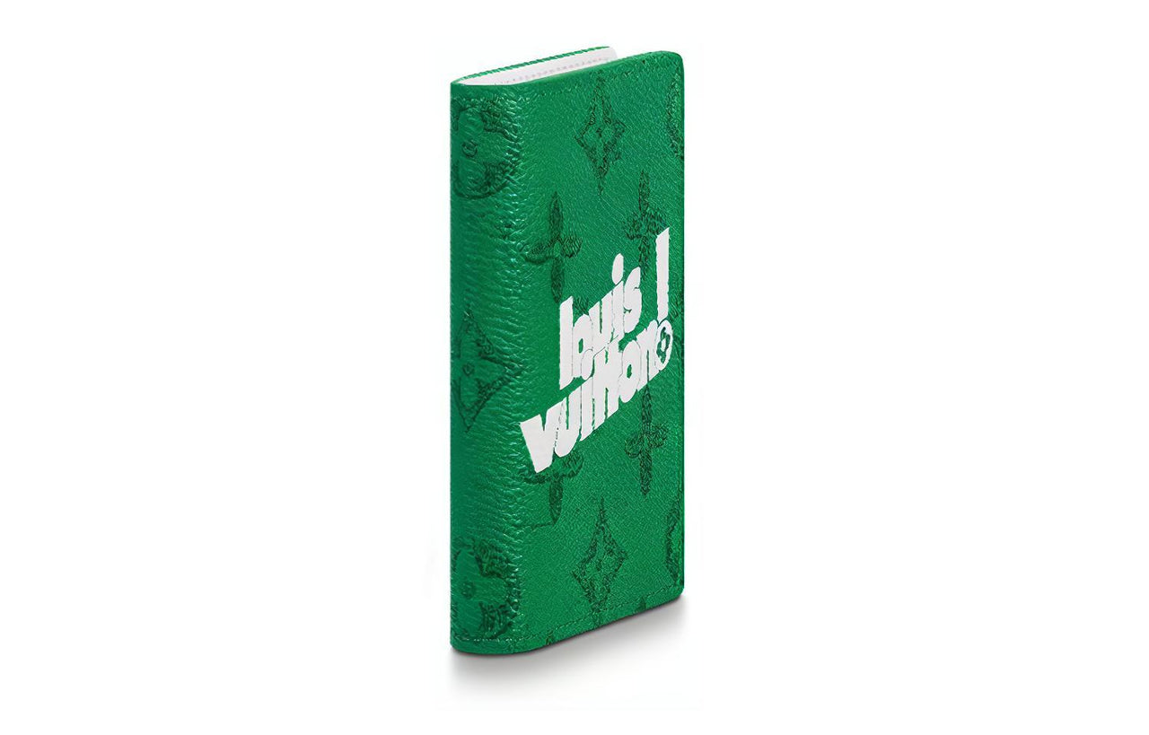 LOUIS VUITTON Pocket Organizer Cow Leather Card Holder Wallet Men's Green