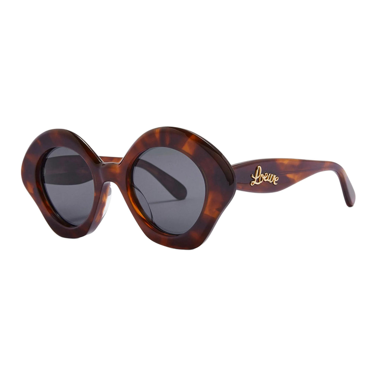 LOEWE Acetate Round Sunglasses Unisex Tortoiseshell