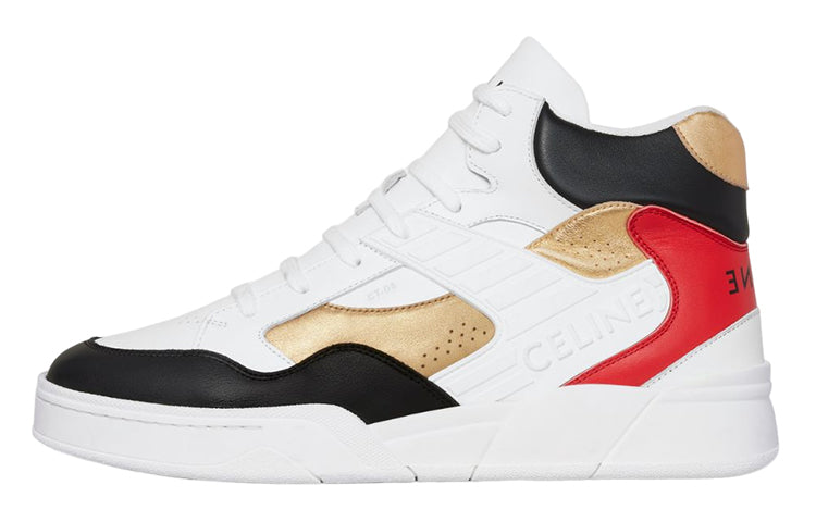 CELINE CT 06 Mid Top Stylish Skateboarding Shoes Men's White