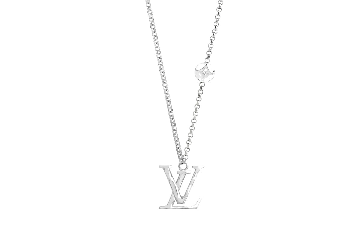 LOUIS VUITTON 925 Sterling Silver Necklaces Men's Silver