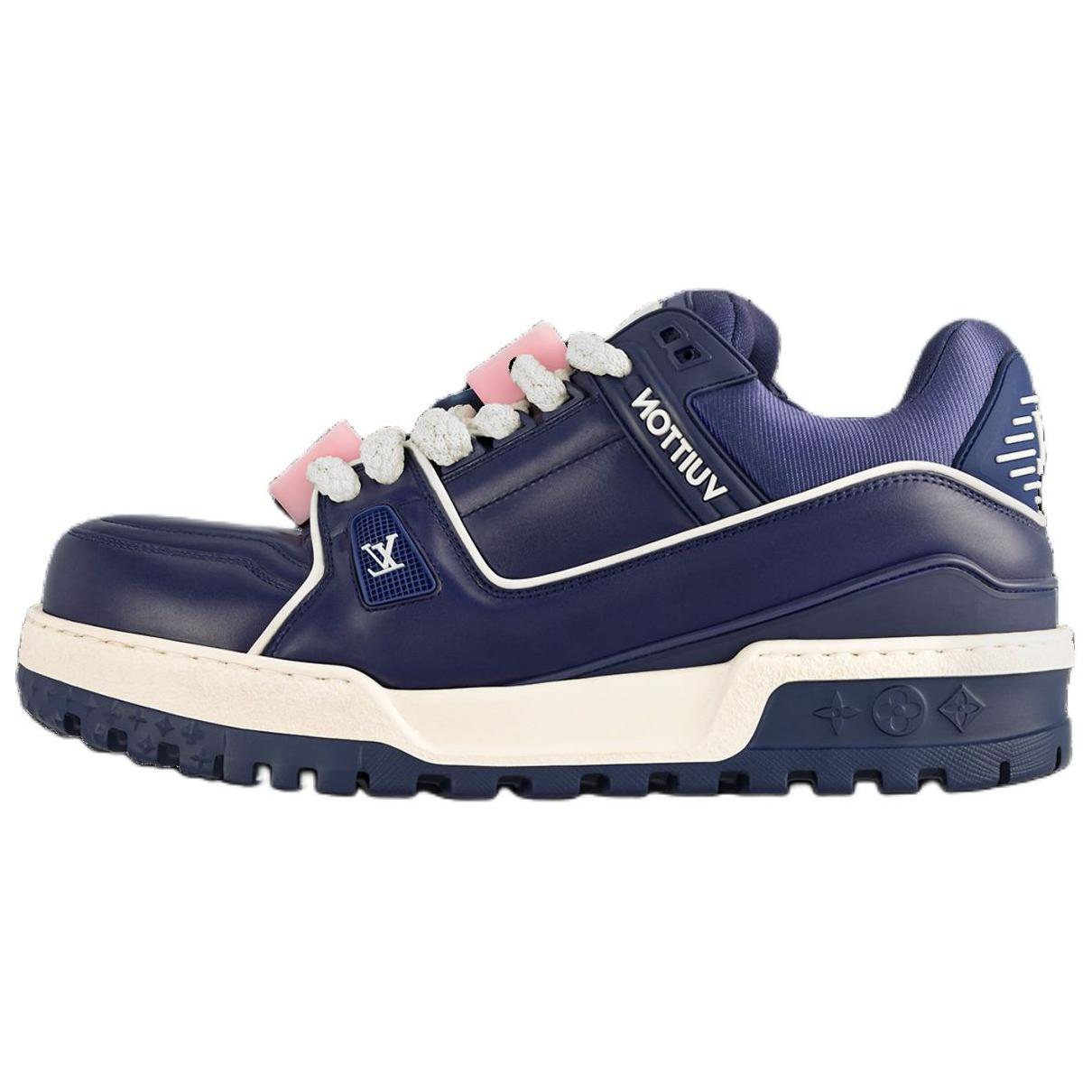 LOUIS VUITTON Trainer Maxi Low Top Casual Shoes Men's Dark Blue