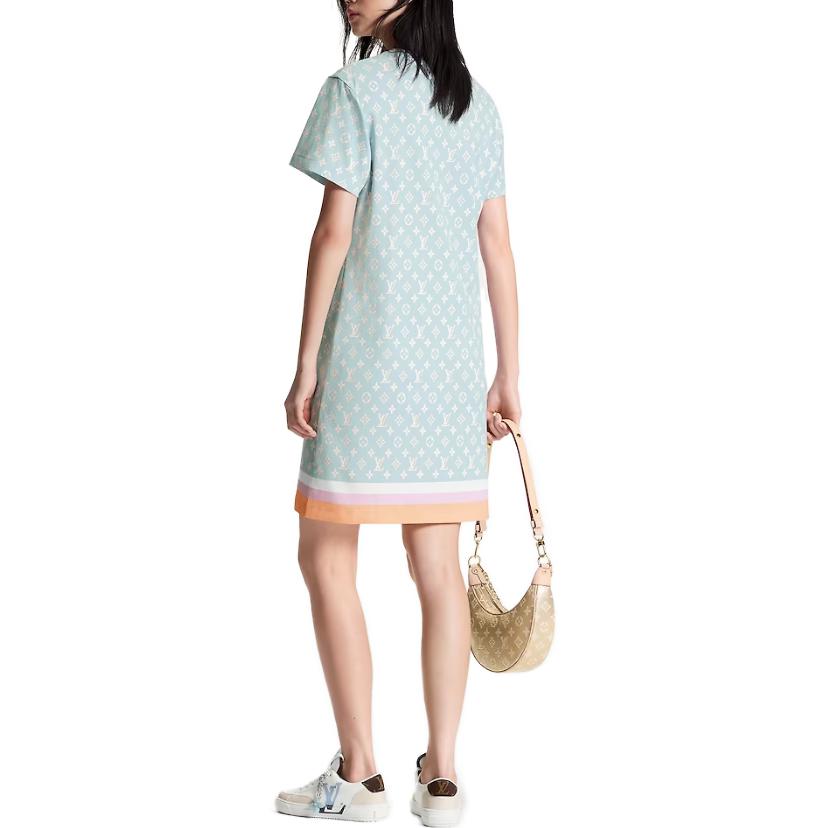 LOUIS VUITTON Short-Sleeved Dresses Women's Blue
