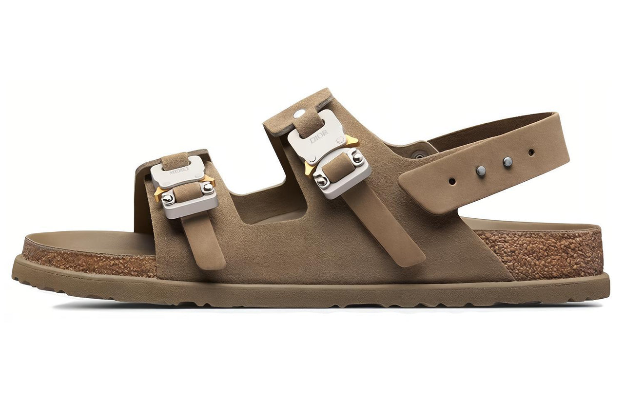 DIOR By Birkenstock Sandale Milano Khaki Nubuck Calfskin