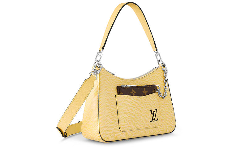 LOUIS VUITTON Cow Leather Handbag Shoulder Bag Women's Yellow
