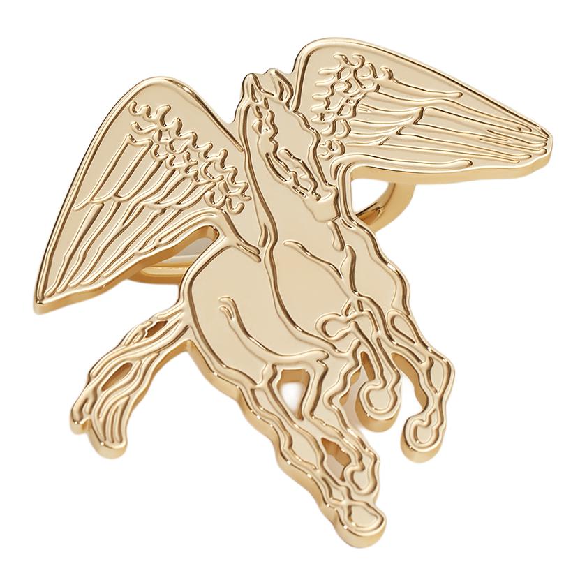 HERMES Brass Silk Scarf Clip Unisex Gold