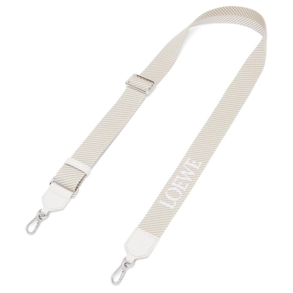 LOEWE Wool With Calfskin Shoulder Strap Bag Strap Women's Sea Salt With Natural