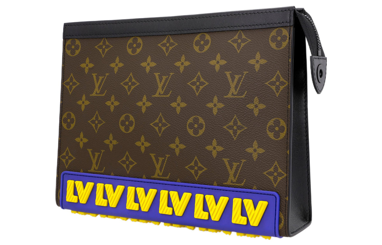 LOUIS VUITTON Monogram Canvas Clutch Unisex Brown