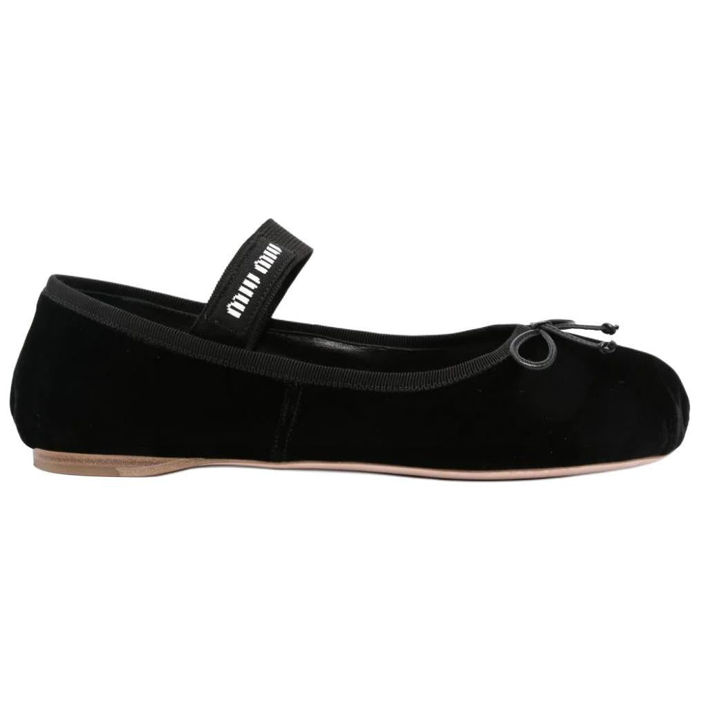 MIU MIU Flat Mary Jane Shoes Women's Black