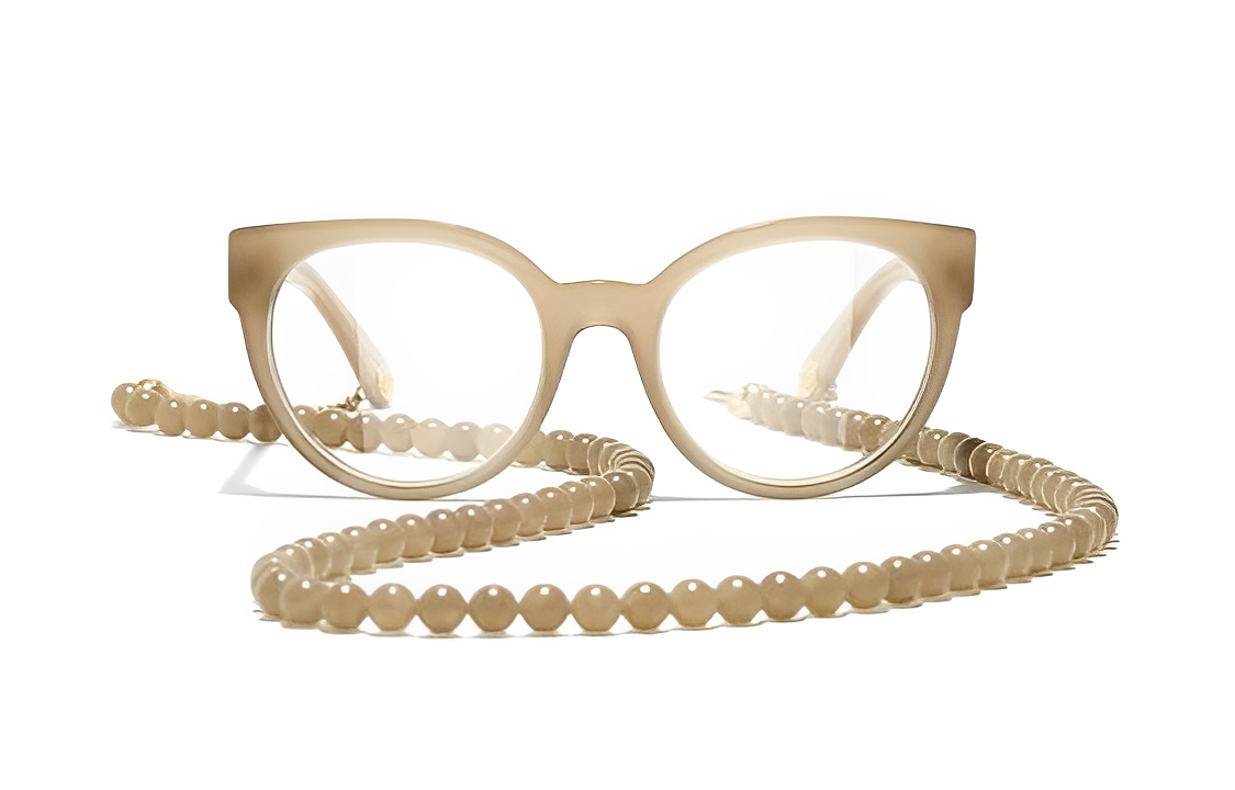 CHANEL Eyeglass Frames Women's Gold