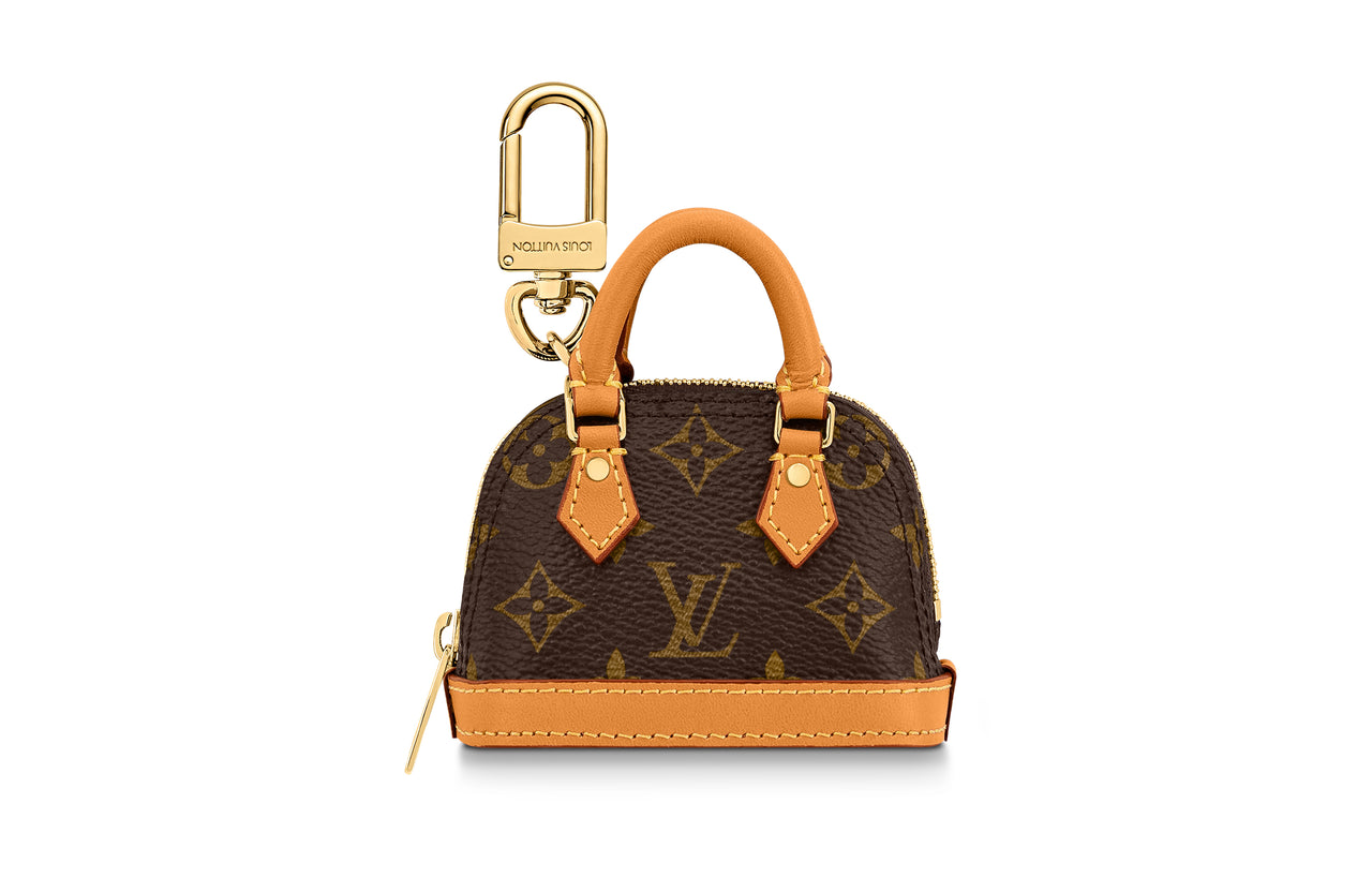 LOUIS VUITTON Alma Coated Canvas With Cow Leather Accessory Bag Charm Bag Merch Women's Brown