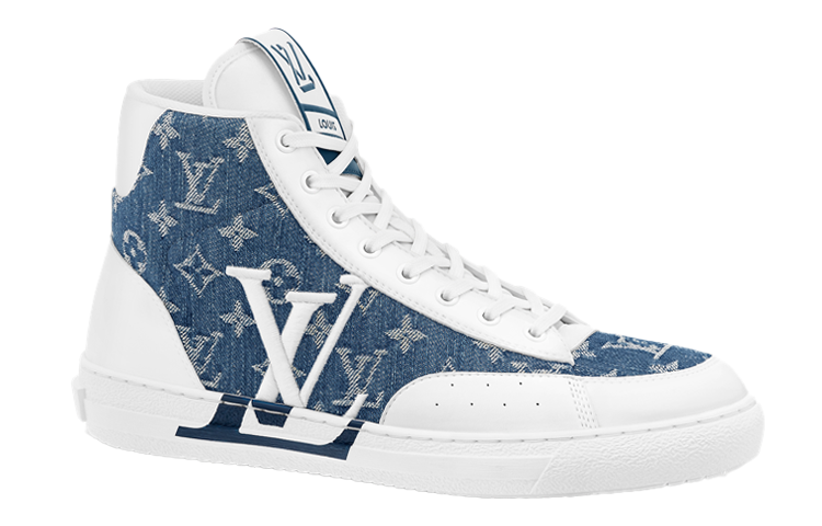 LOUIS VUITTON Charlie Ankle Sneakers 'White With Blue Denim'