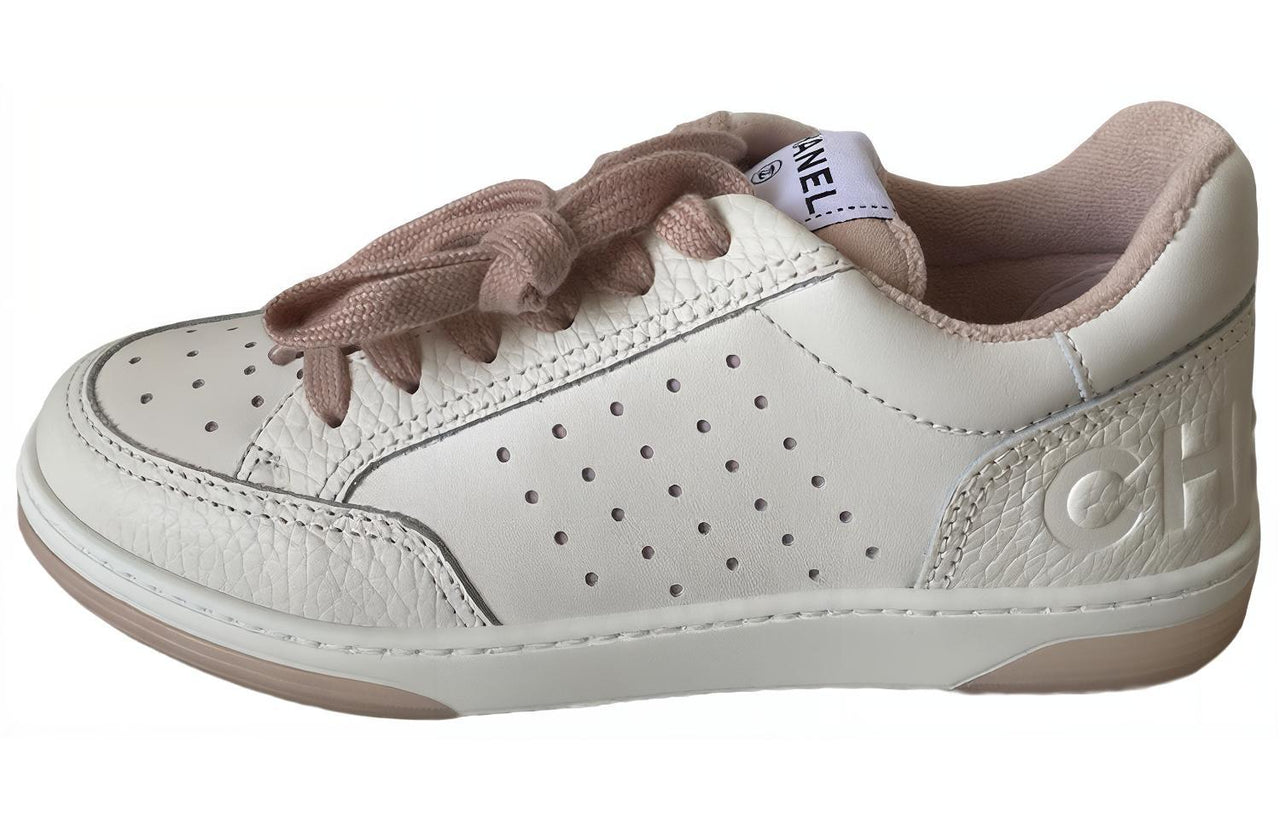 CHANEL 22P Collection Low Top Stylish Skateboarding Shoes Women's Pink White