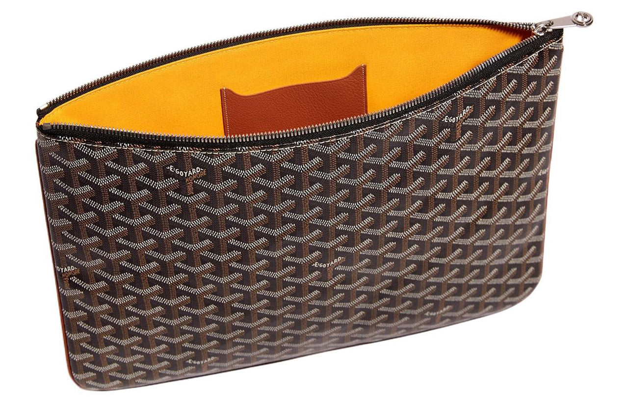 GOYARD SENAT Canvas With Leather Wallet Toiletry Bag Clutch Regular Unisex Brown