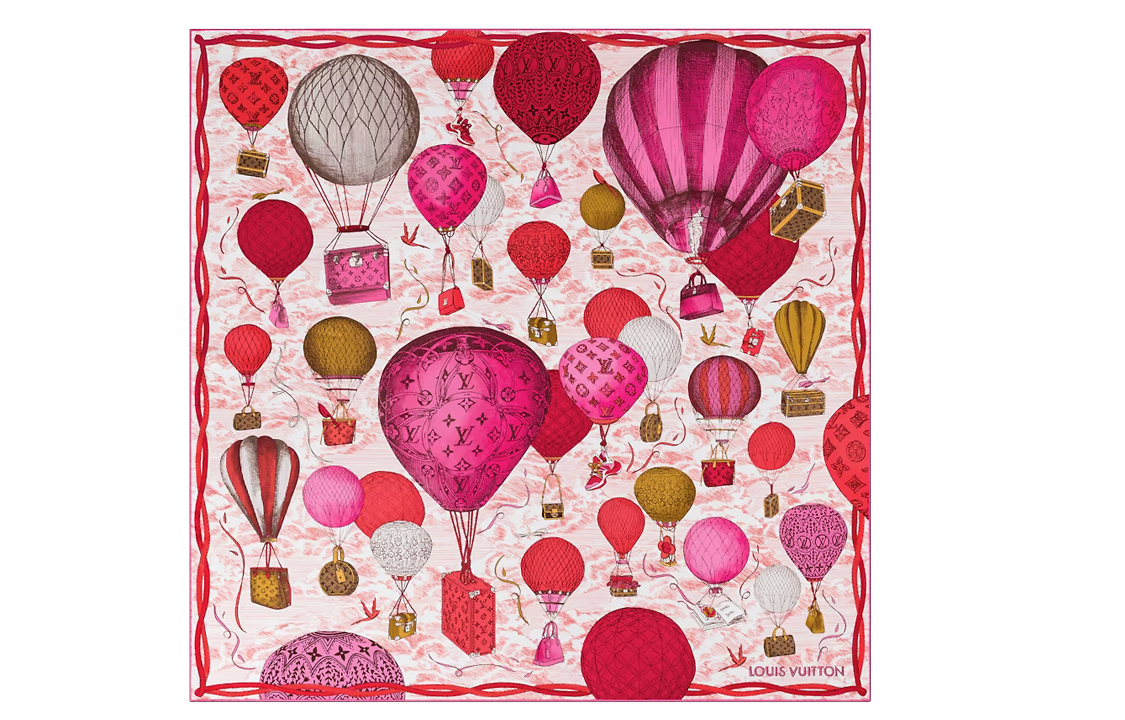 LOUIS VUITTON Silk Scarves Women's Red