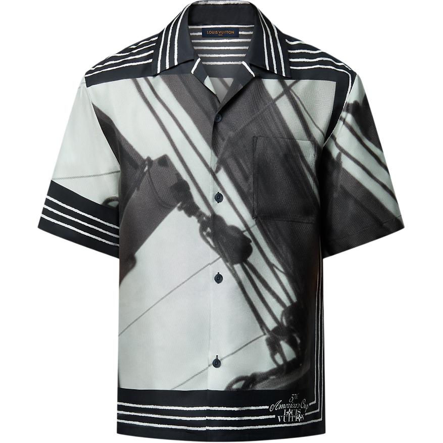 LOUIS VUITTON Printed Short-Sleeved Silk Shirt