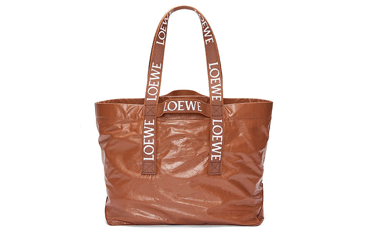 LOEWE Fold Shopper In Paper Calfskin Tan