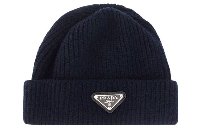 PRADA Triangle logo Wool cashmere Beanie