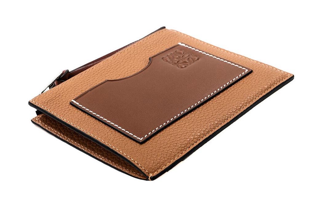 LOEWE Soft Grain Cow Leather Card Holder Women's Light Caramel/Mountain Walnut
