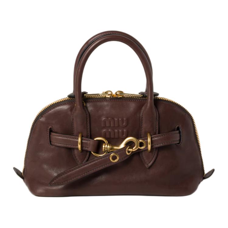 MIU MIU Nappa Leather Shoulder Bag Crossbody Bag Handbag Women's Briarwood
