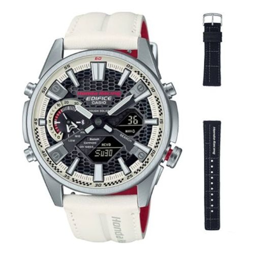 Casio Edifice Smart Analog-Digital Watch 'Silver Black Red' ECB-S100HR-1APR