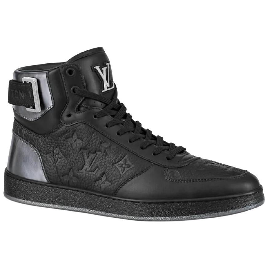 LOUIS VUITTON Rivoli Ankle Sneakers 'Black Monogram With Silver'
