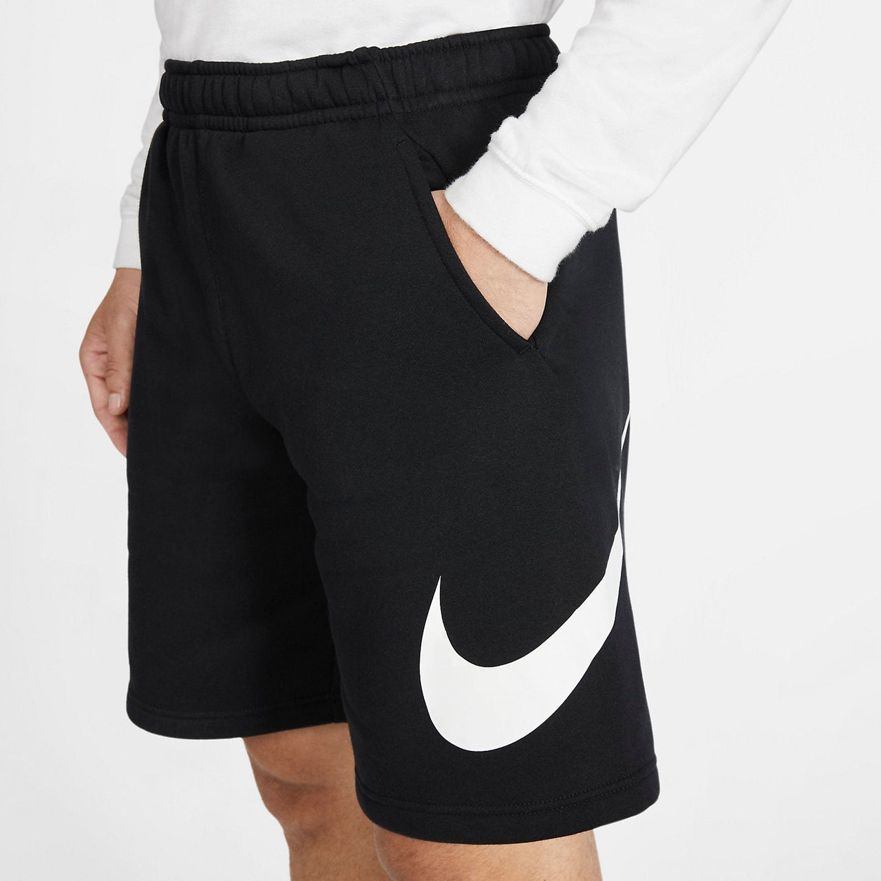 Nike Sportswear Club Graphic Shorts 'Black White' BV2721-010