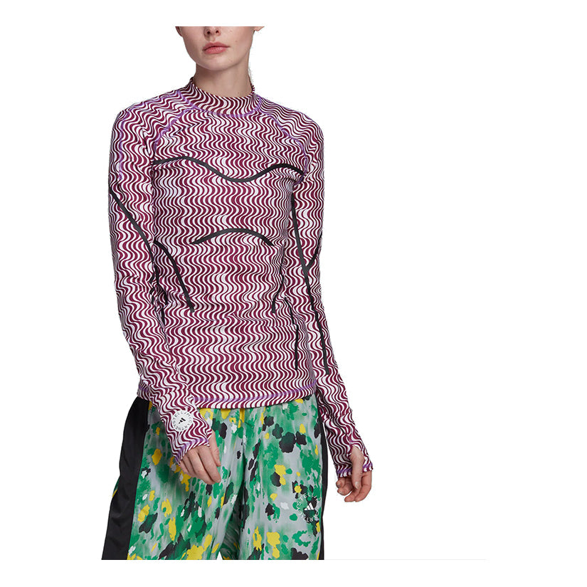 (WMNS) adidas by Stella McCartney TruePurpose Printed Long Sleeve 'Purple Black' HI6038