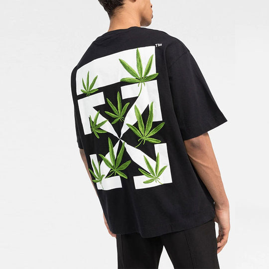 OFF-White Weed Arrow Print T-shirt For Men Black and White, T-shirt Black / White, OFF-White T-shirt Black / White, Vintage hotsell OFF-White,