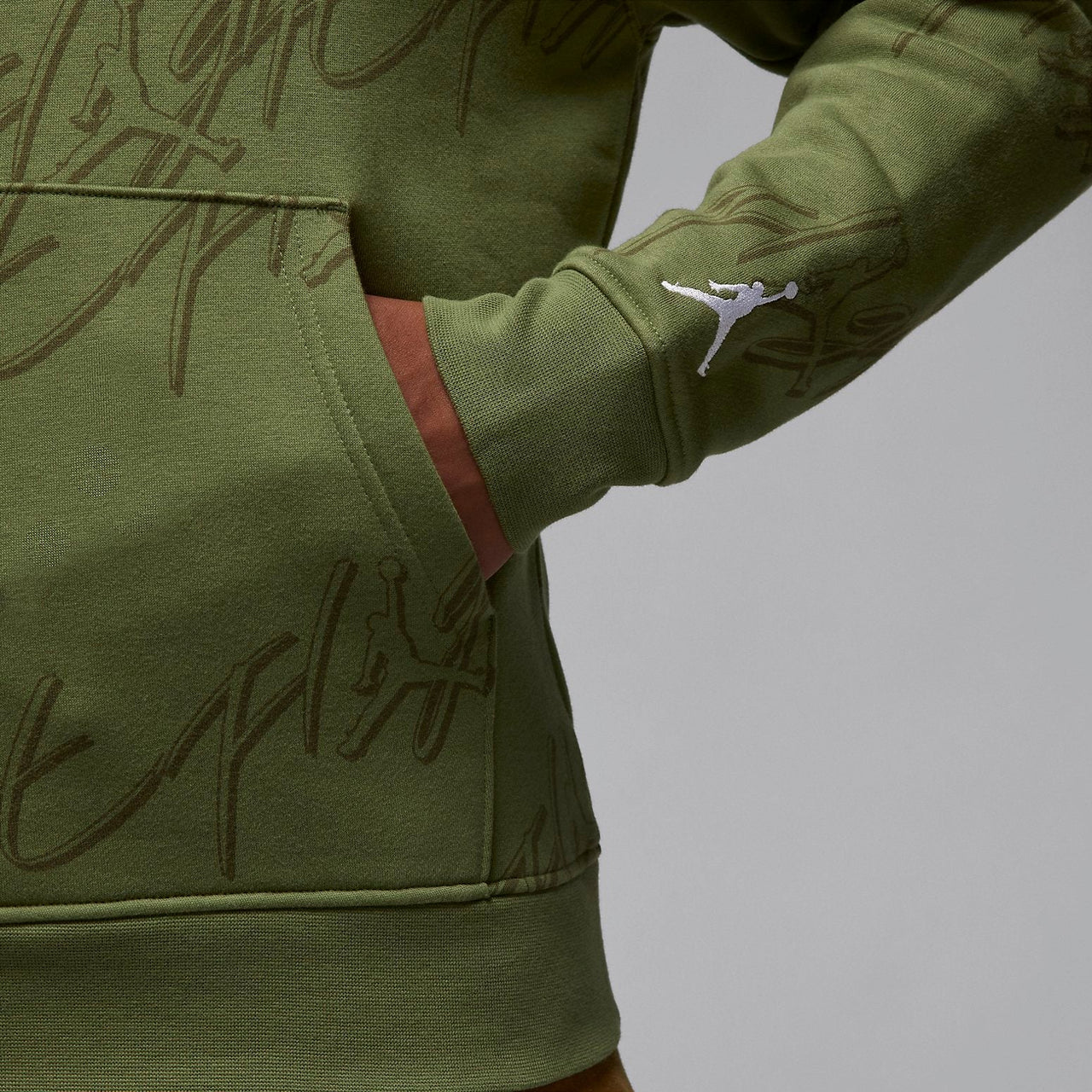 Air Jordan Flight Graphic Fleece Pullover Hoodie 'Green' FB7318-340