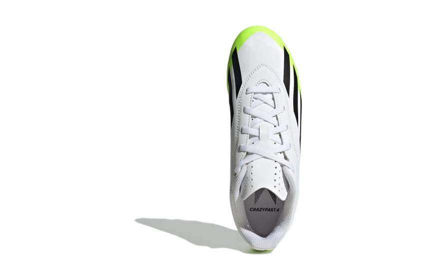 (GS) adidas X Crazyfast.4 FG 'White Black Lucid Lemon' IE1588