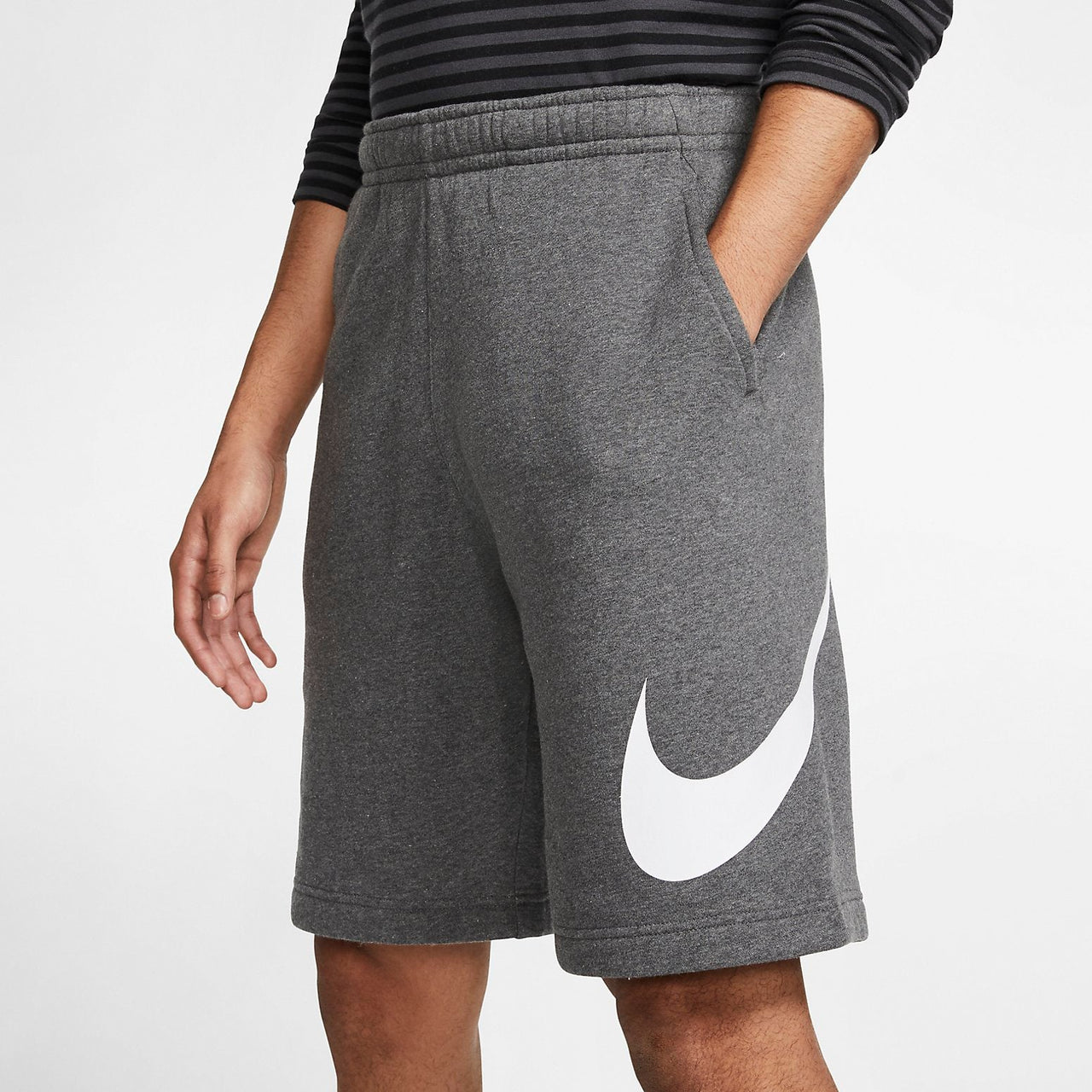 Nike Sportswear Club Graphic Logo Shorts 'Grey White' BV2721-071