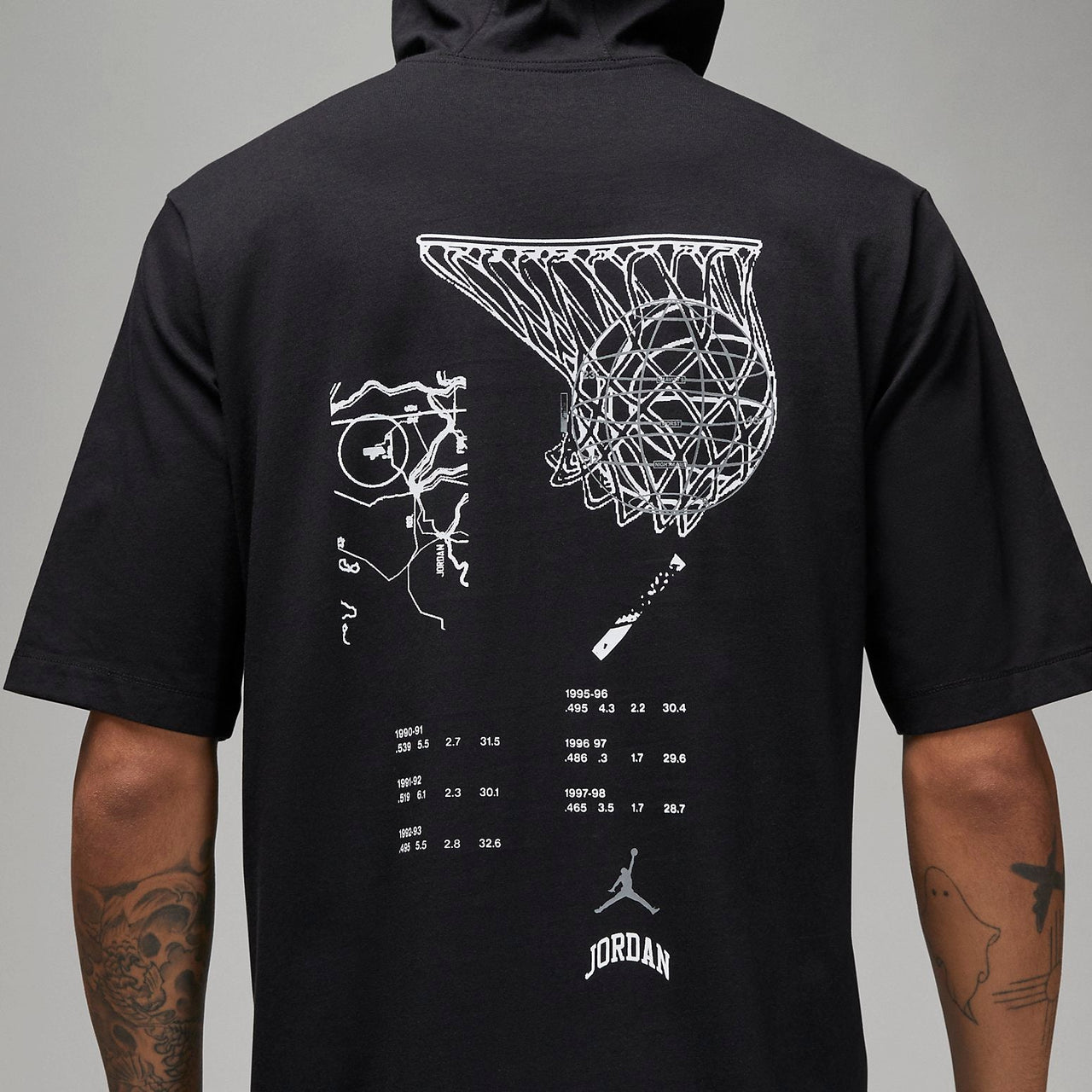 Air Jordan Sportswear Hoody Crew T-Shirt 'Black' FB7428-010