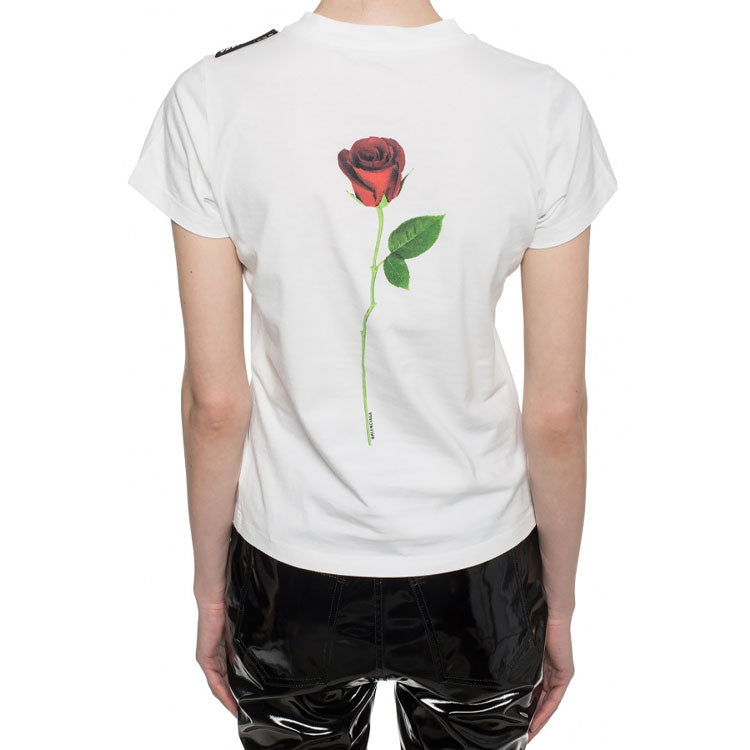 Balenciaga Casual Rose Short Sleeve White 571213TEVB69044