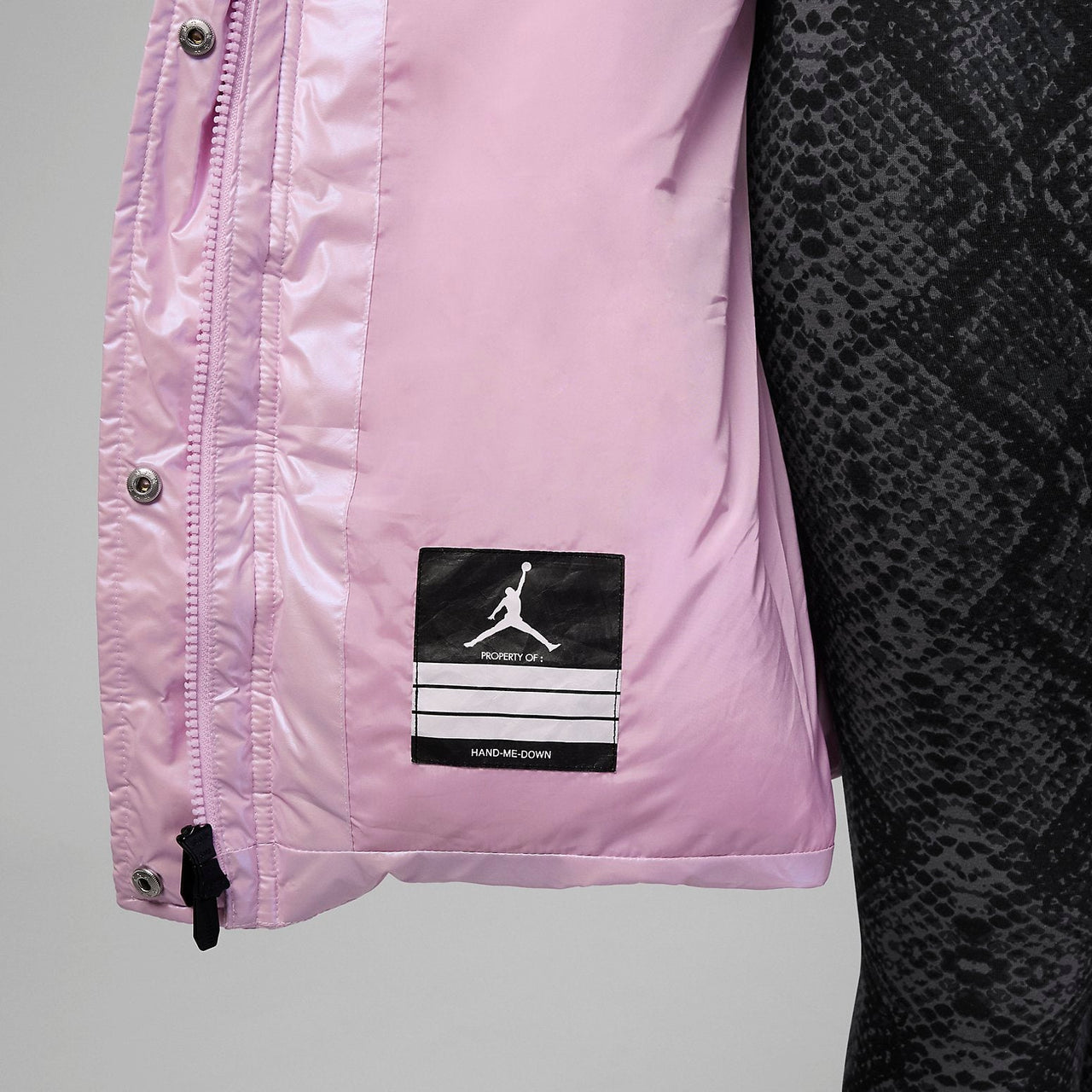 (GS) Air Jordan Long Down Hooded Coat 'Pink' FB0334-640